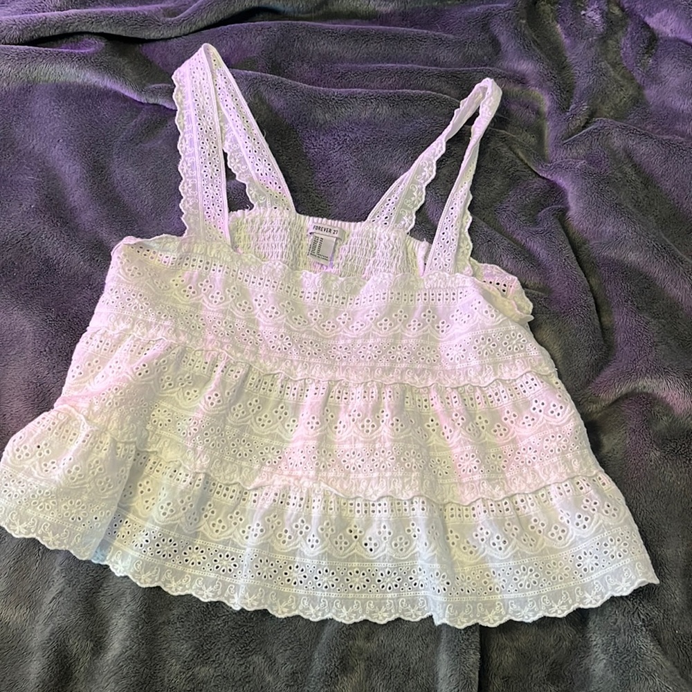 White Flare Tank Top